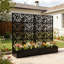 H 70,87 po x l 46,06 po avec moustiquaire et boîte à fleurs, pot de fleurs décoratif en métal sur pied pour terrasse et balcon