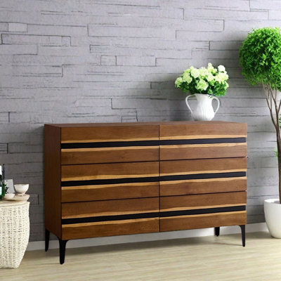 Nordic Solid Oak Six-Drawer Hallway Cabinet