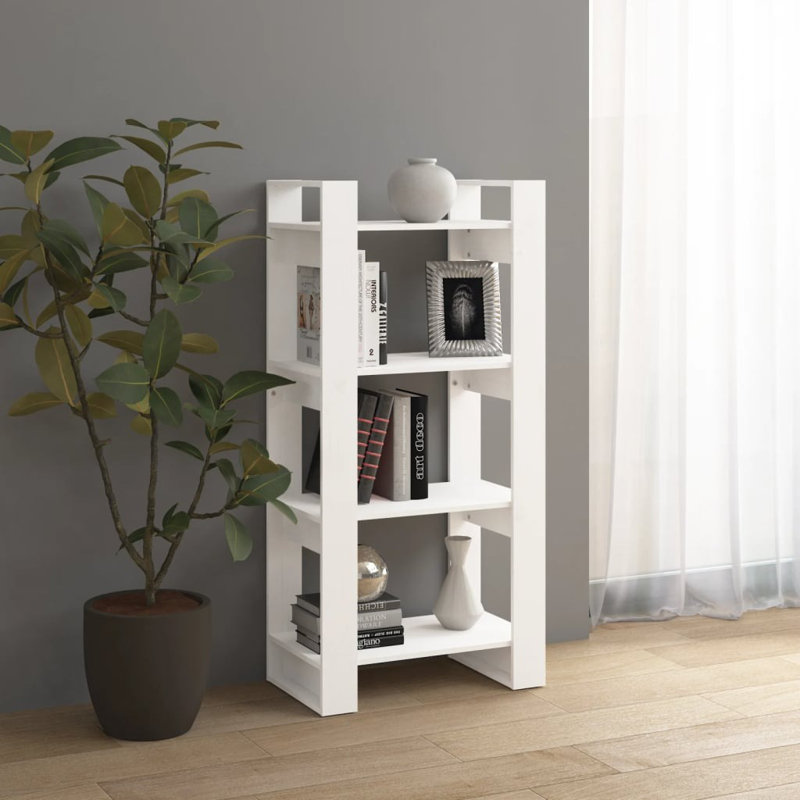 Gelissa 125cm H Solid Wood Etagere Bookcase, White, 125Cm H x 60Cm W