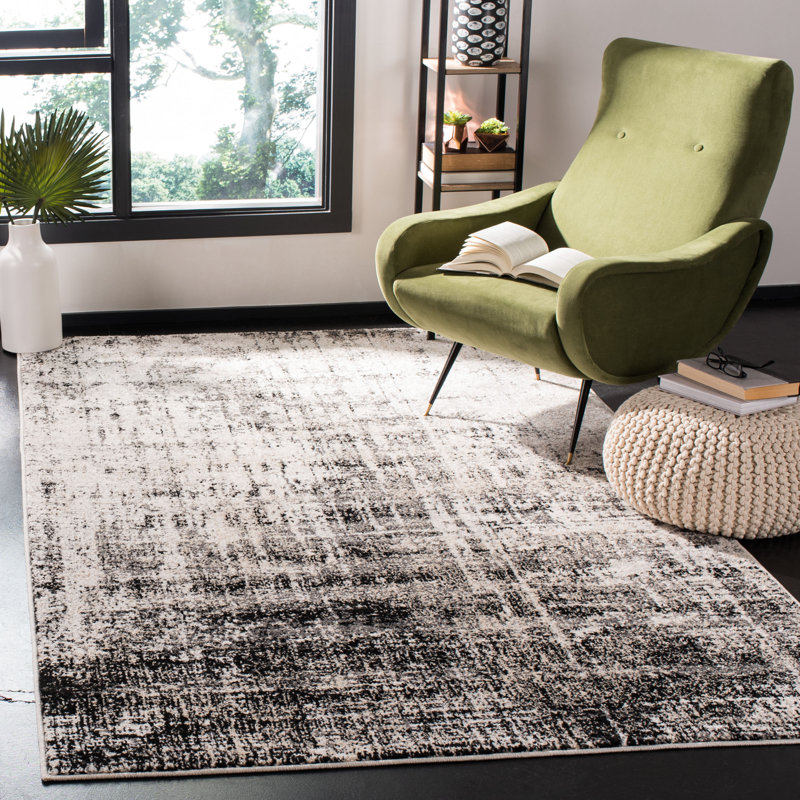 Alaric Geometric Looped / Hooked Area Rug, Rectangle 183 x 274 cm