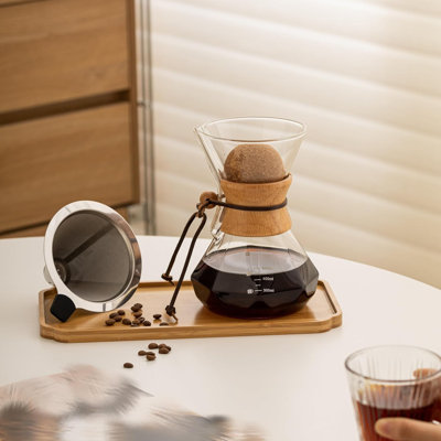 Cafetière Vers Over avec manchon en bois ， 27 oz / 800 ml