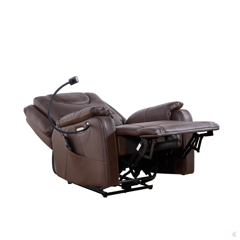 Cooperman Leather Power Recliner Chair, Brown