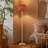 62.5" Farmhouse Faux Wood Floor Lamp with Rattan Shade