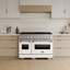 ZLINE Cuisinière au gaz 48 po avec 8 brûleurs DuoPro et deux fours doubles avec portes blanches mates ZLINE-128905010-128905011