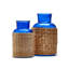 Ensemble de 2 vases en verre bleu