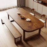 4 - Person Pine Solid Wood Solid Wood Top Double Pedestal Dining Set