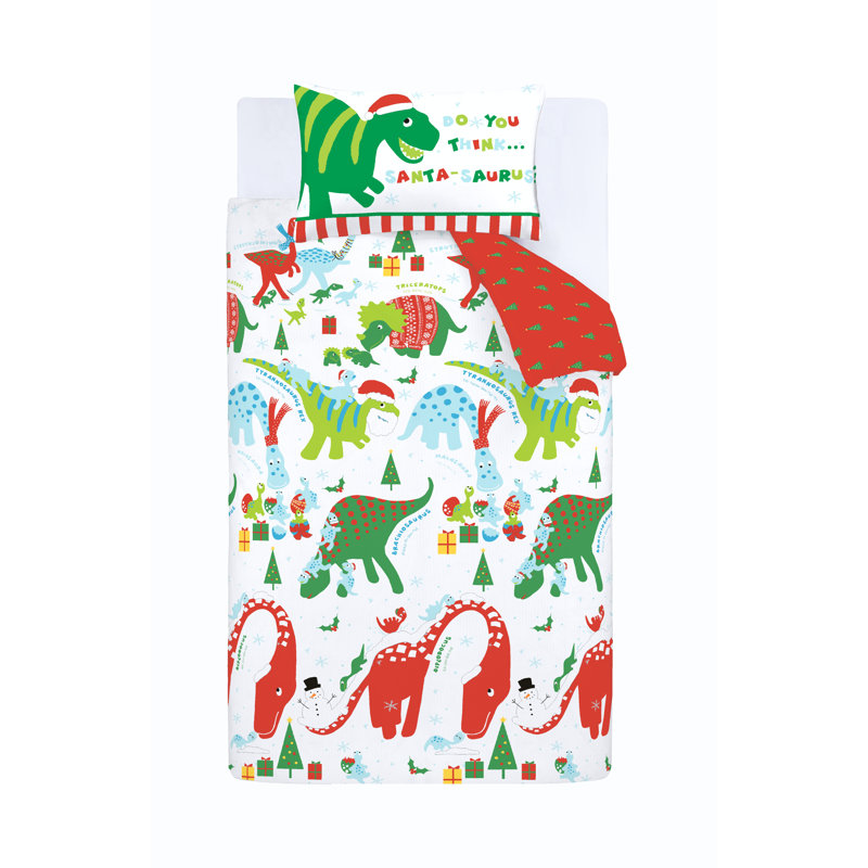 Roarsome Christmas Dino Duvet Cover Set