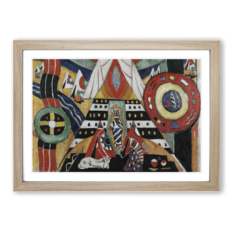 Indian Composition by Marsden Hartley - Picture Frame Painting, 27cm H x 36cm W x 2cm D, Oak Framed