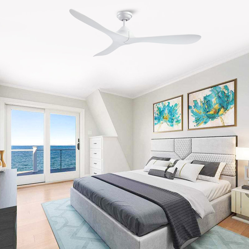 Garuda 56'' 3 - Blade Propeller Ceiling Fan with Remote Control without Lights, White