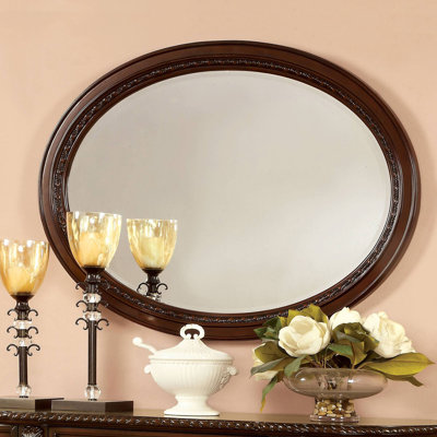 Miroir traditionnel l 49,4 po cerise brune