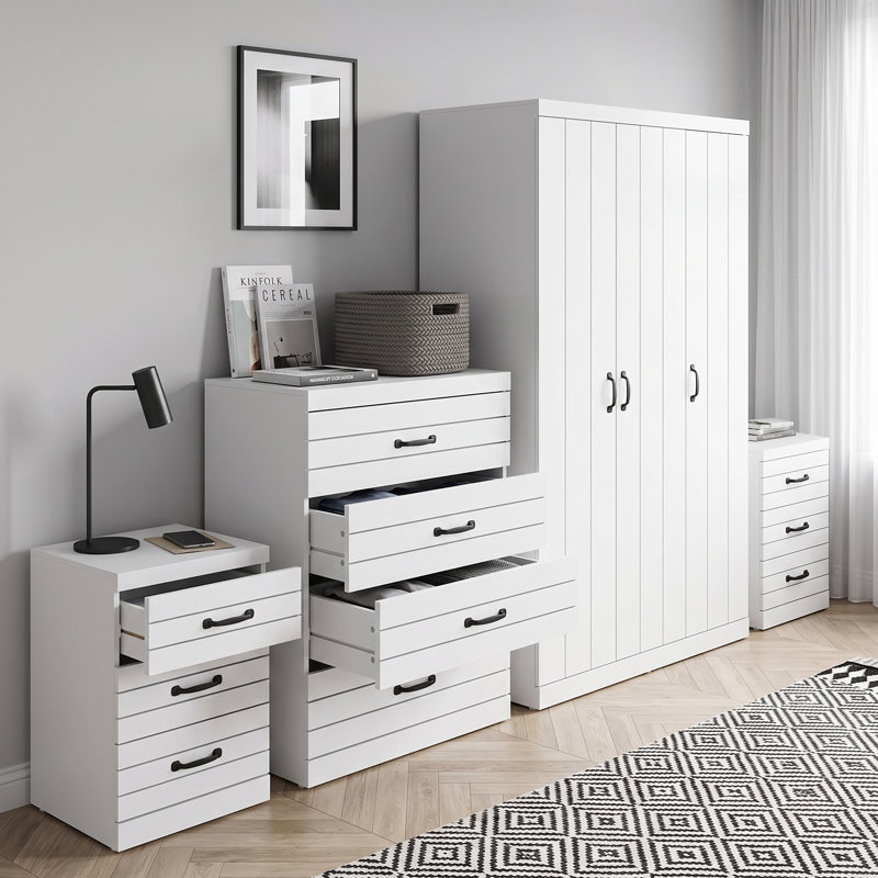 4 Piece Bedroom Set, White