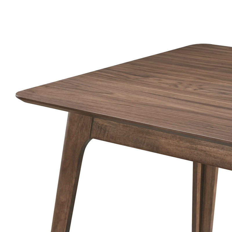 Ensemble de salle à manger en bois avec table rectangulaire et chaises Lyan, Beige/brun, 7 pièces : table, 6 chaises