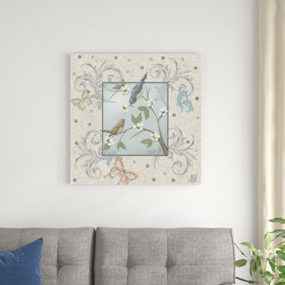 «Whimsical Birds I» par Jade Reynolds, impression sur toile tendue