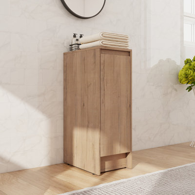 Armoire de salle de bain autoportante 12 po avec porte et tablette à fermeture douce