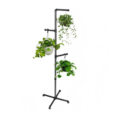 Hanging Plant Stand, Black Metal Hanging Plant Holder