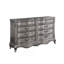 Commode de style français avec sculptures ornées et poignées décoratives, coffre de rangement de luxe pour chambre à coucher