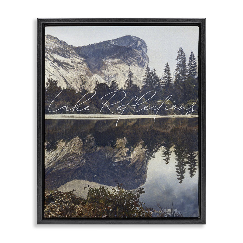 Cadre flottant Scenic Lake Reflections, design par Sophie 6, Cadre flottant noir de jais, H 21 po x l 17 po