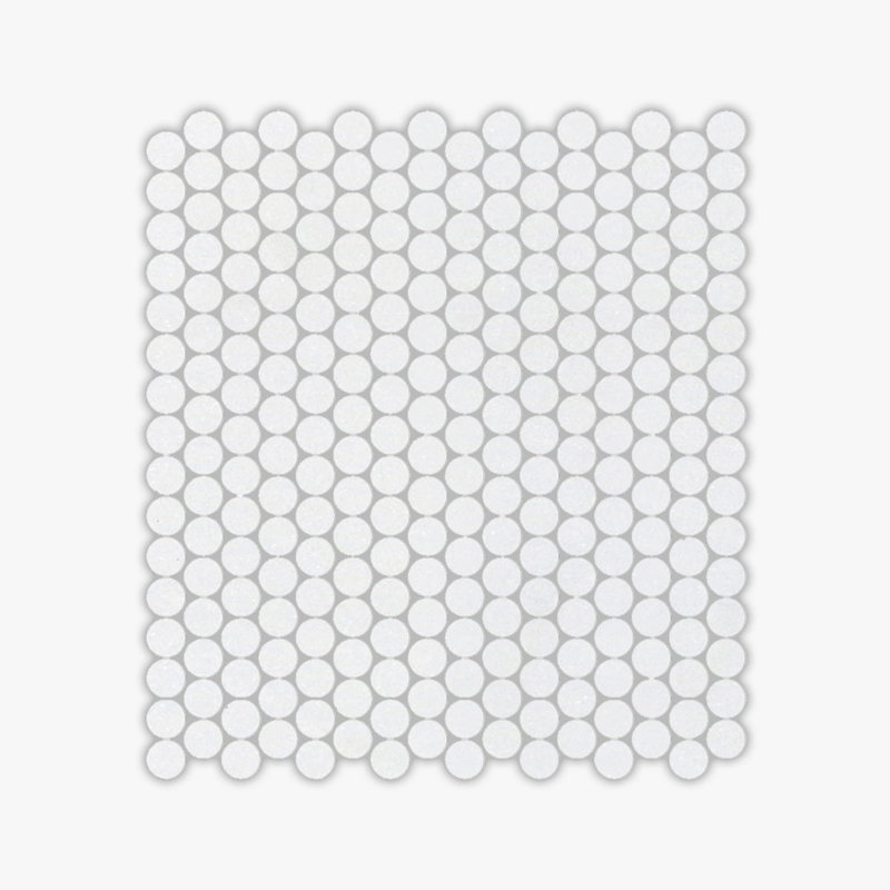 Thassos White Honed Penny Round Marble Mosaic