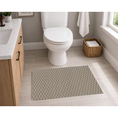 Tapis de toilette rectangulaire antidérapant à chevrons