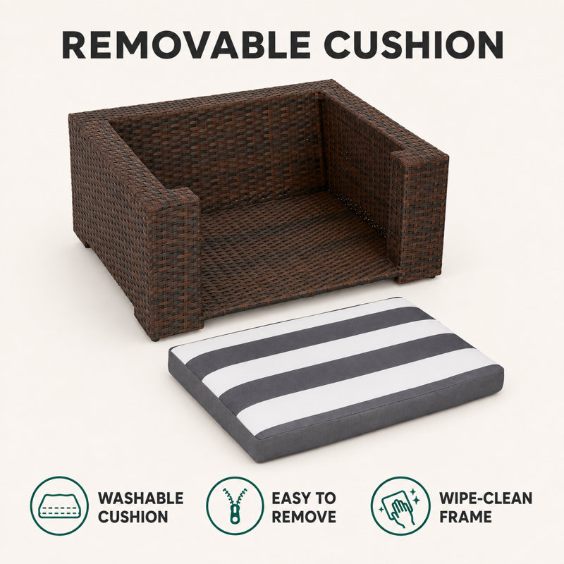 Teamson Striped Polyester Pet Bed