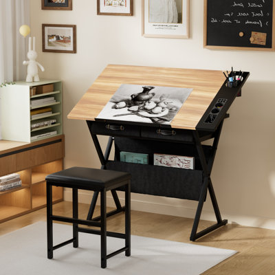 Yumisani Drawing Desk with Stool