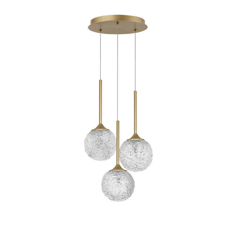 3 - Light Brushed Gold Cluster Pendant