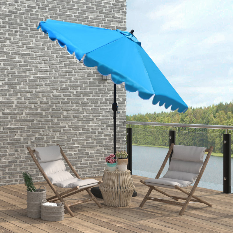 Parasol de patio festonné 9 pi Ogunoust, Turquoise