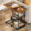 Table basse roulante avec plateau en bois surdimensionné à double largeur, plateau de télévision mobile avec tiroir de rangement et roulettes pour canapé, table d'appoint portable pour le salon, bureau personnel, bureau spacieux pour travailler