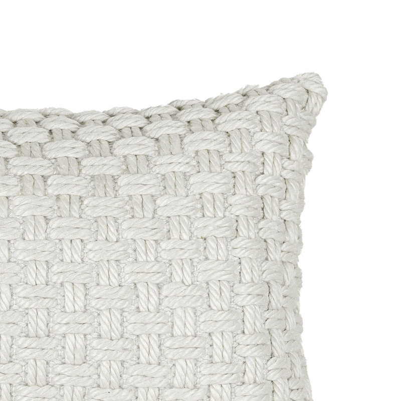 16x24 Knotted Filled Lumbar Pillow White