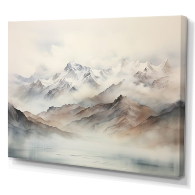 Morning Fog Mountain Wonder IV - Landscape Mountains Canvas Wall Art