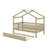 Wooden House Bed with Trundle-126131860-126131857