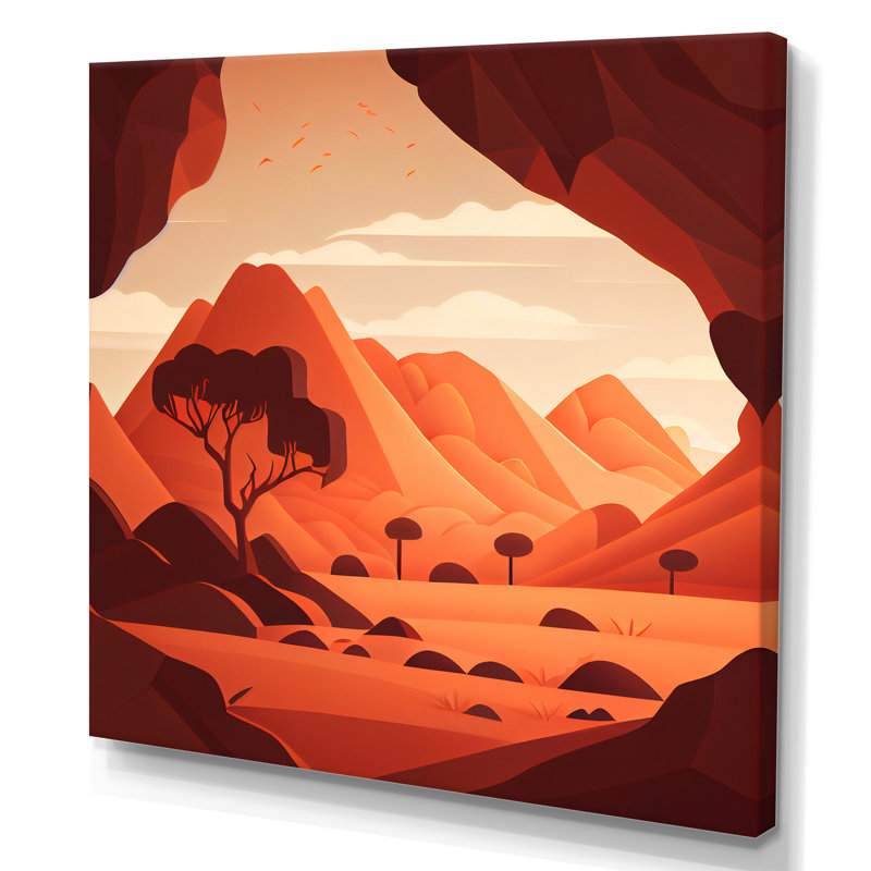 «Single Tree In Terra Cotta Mountains VI», reproduction sur toile, H 36 po x l 36 po x P 1,5 po, Toile tendue