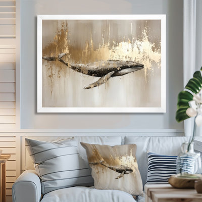 Aquarelle de baleines, Glam Horizon - baleine, art mural