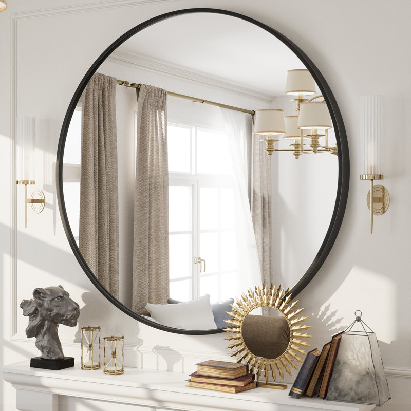 Miroir de salle de bain Molly Easy, 40 po x 40 po, Noir