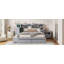 Lit plateforme en bois avec espace de rangement multifonctionnel-299589087