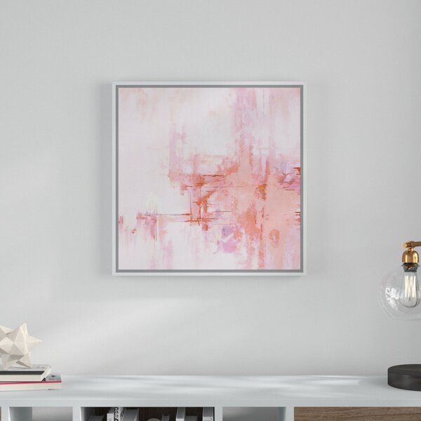 Wrought Studio Blush Pink Abstract Framed On Canvas Graphic Art & Reviews |  Wayfair