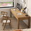 Bureau rectangulaire en bois de pin massif avec tiroirs Burlywood-599594521