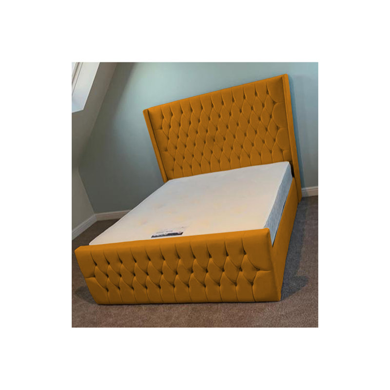 Dothan Upholstered Bed, Mustard, Kingsize (5')