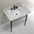 Kingston Brass Edwardian 36-Inch Carrara Marble Console Sink with Brass Legs (8-Inch, 3-Hole)-50579994