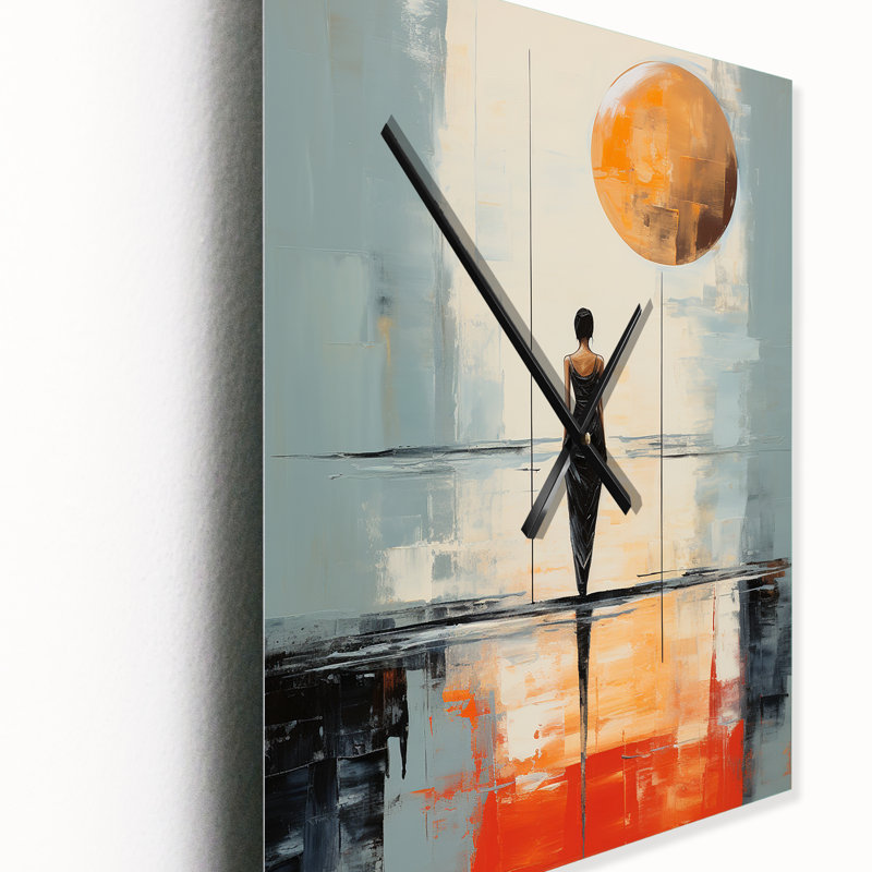 Minimalisme Yoga Inner Balance II - Horloge murale de yoga surdimensionnée, Grand