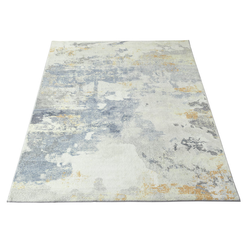 Lux Abstract Ultra soft Stain Guarded Grey/Ivory Area Rug, Rectangle 160 x 230cm