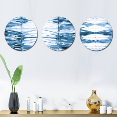 Ensemble de 3 décorations murales aquarelle indigo