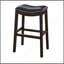 31 po H Tabouret de bar en bois à hauteur de bar avec siège en similicuir noir, 1 pièce-1826524424