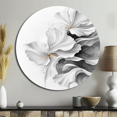 Décoration murale ronde en métal Hassen - Fleurs abstraites