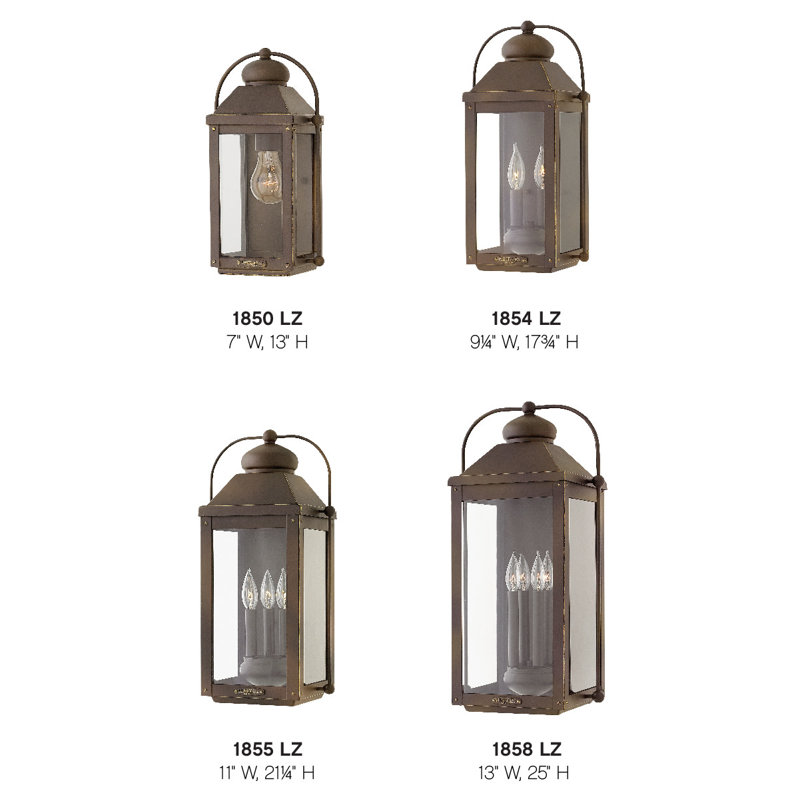 Anchorage 2-Light Outdoor Wall Lantern, 21.5" H x 11" W x 9"" D, Light Oiled Bronze