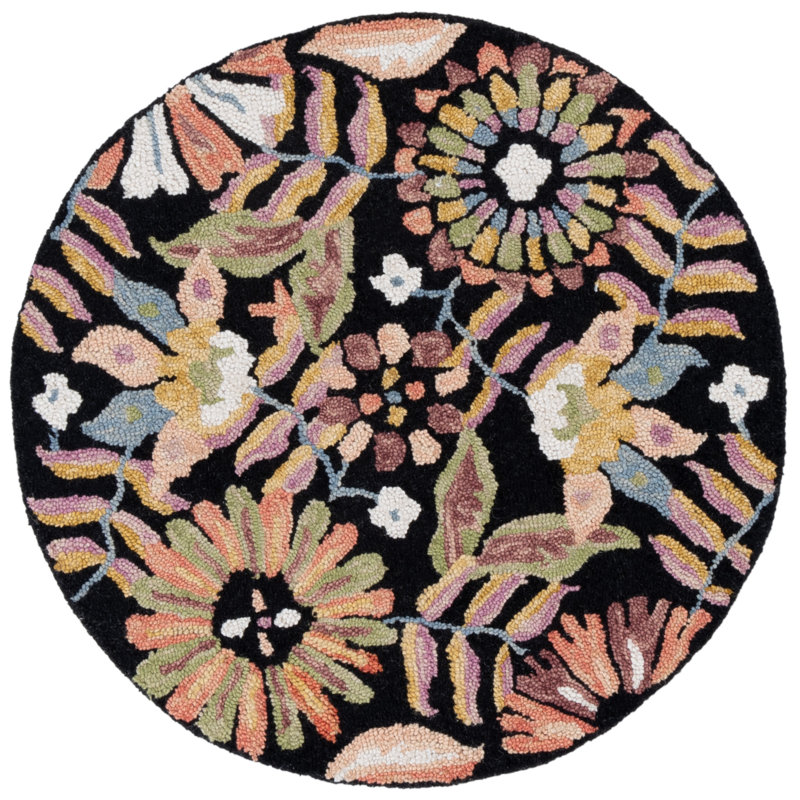 Jardin Hand Tufted Wool; Cotton Floral Indoor Rug, Round 6'