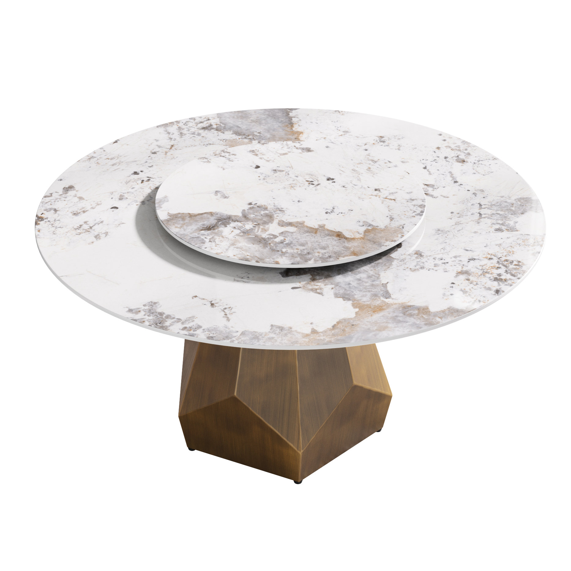 Brayden Studio® 31.5" White Rotatable Disk Table, 58.99" Round, Metal ...