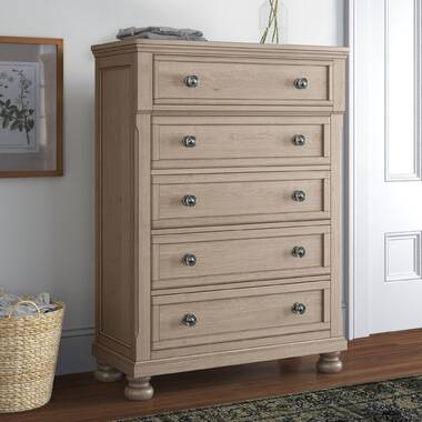 Aliauna Manufactured Wood 5 Drawer Chest Lark Manor Color: White