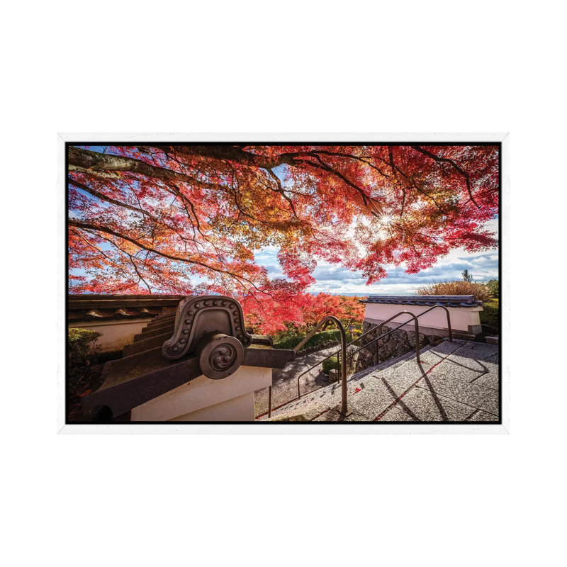 Autumn In Japan XXIII by Daisuke Uematsu - Print on Canvas, 66.04cm H x 101.6cm W x 3.81cm D, White Framed
