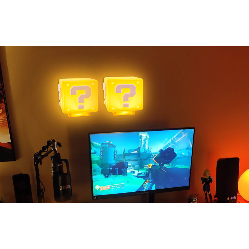 2-Pack Yellow Question Block Lamp